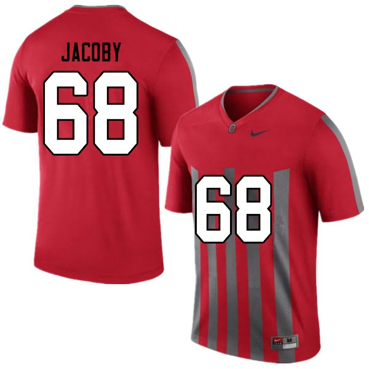 Ryan Jacoby Ohio State Buckeyes Men's NCAA #68 Nike Throwback Red College Stitched Football Jersey TWK4556VJ